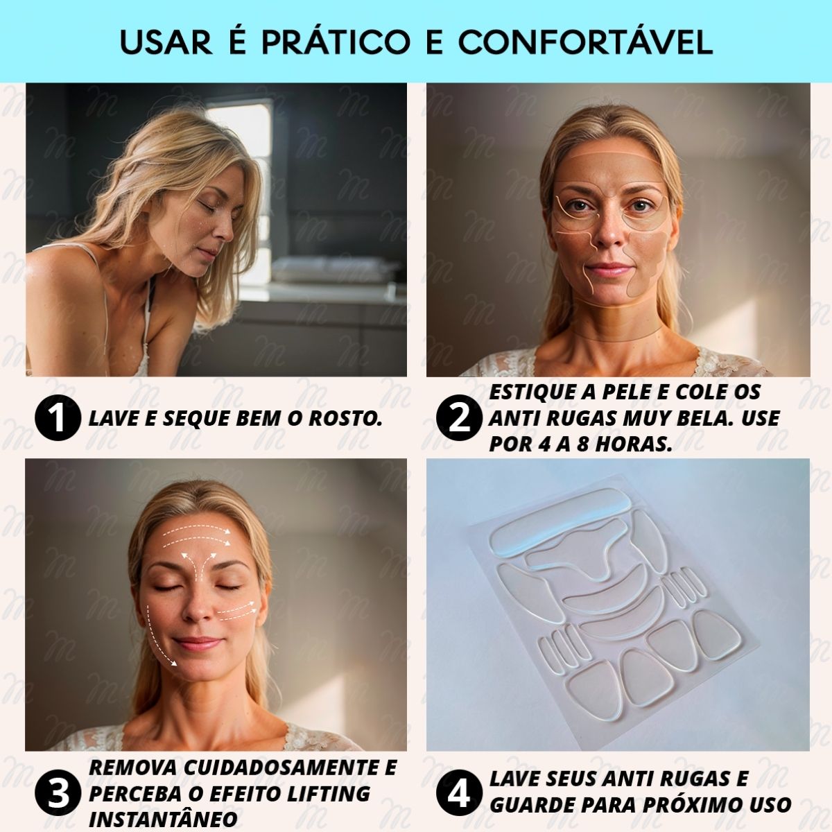 Adesivos Anti Rugas para Rosto Modelo:9 Peças