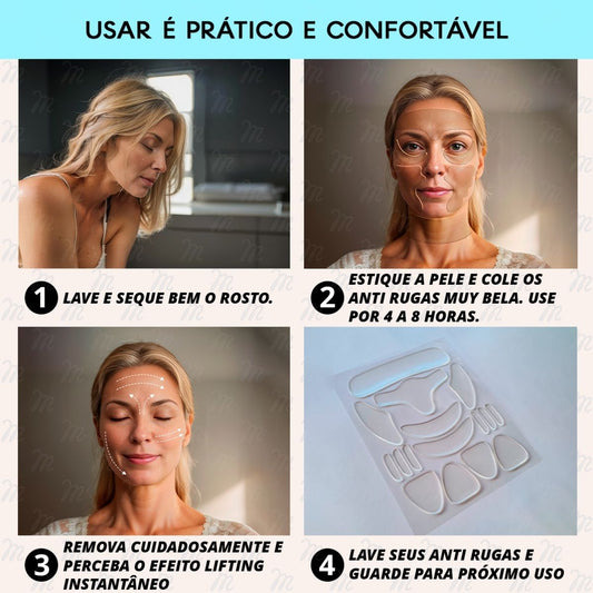 Adesivos Anti Rugas para Rosto Modelo:9 Peças